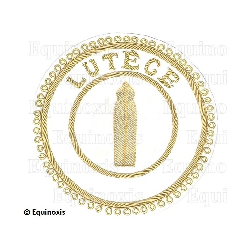 Badge / Macaron GLNF – Grande tenue provinciale – Deuxième Grand Surveillant – Lutèce – Brodé main